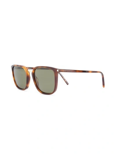 Shop Saint Laurent Eyewear 'sl 131 Combi' Sunglasses - Brown