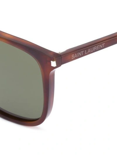Shop Saint Laurent Eyewear 'sl 131 Combi' Sunglasses - Brown