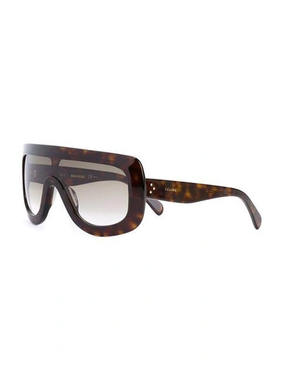 Shop Celine 'adele' Sunglasses In Brown