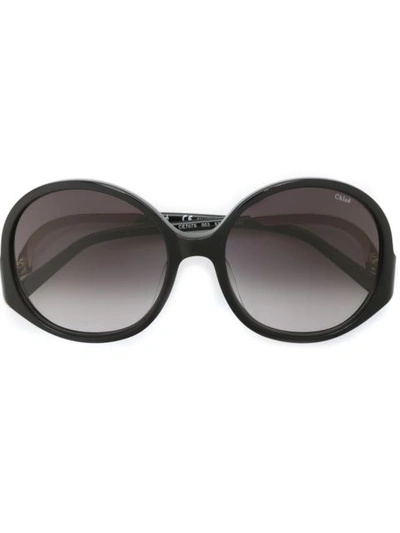 Chloé Emilia Round Oversized Sunglasses, Black