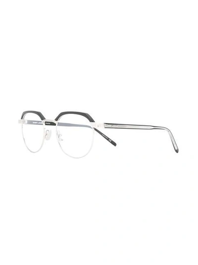 Shop Saint Laurent 'sl 124 001' Glasses In Metallic