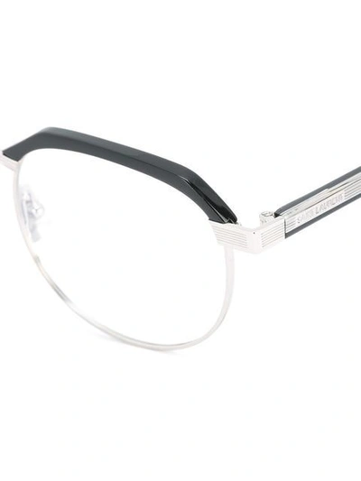 Shop Saint Laurent 'sl 124 001' Glasses In Metallic