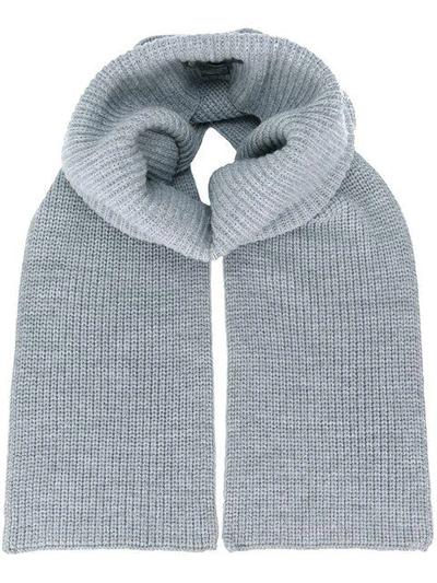 Shop Barbara Bui Ribbed Knitted Scarf - Grey