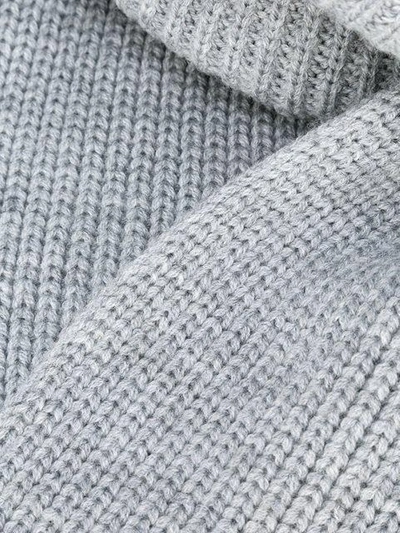 Shop Barbara Bui Ribbed Knitted Scarf - Grey