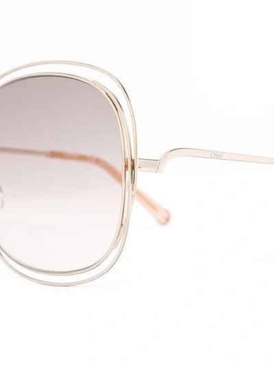 Shop Chloé Eyewear 'carlina' Sunglasses - Metallic
