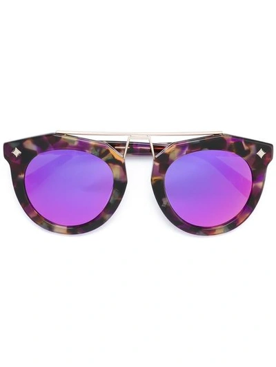 Mcm Aviator Style Tortoiseshell Sunglasses In Violet Havana/pink Mirror