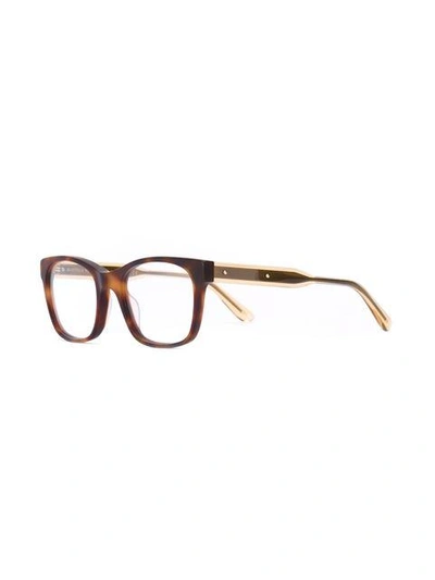 Shop Bottega Veneta Eyewear Square Frame Glasses - Brown