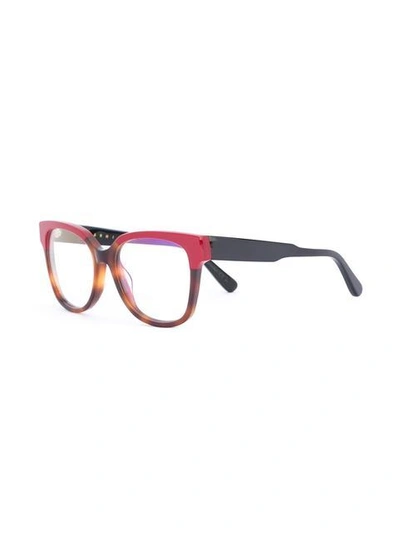 Shop Marni Colour Block Optical Glasses In Red