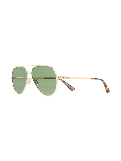Shop Saint Laurent Classic 11 Aviator Sunglasses In Metallic