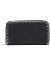 Stella Mccartney Falabella Top Zip Wallet In Black