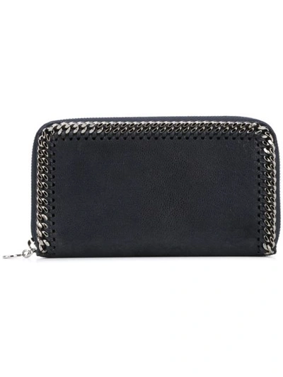 Stella Mccartney Falabella Top Zip Wallet In Blue