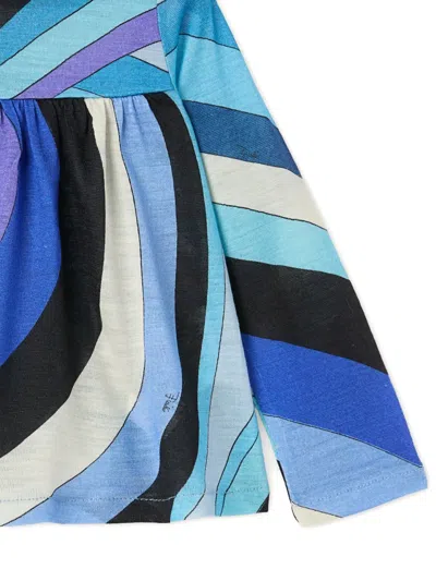 Pucci Junior Iride-print T-shirt In Blue