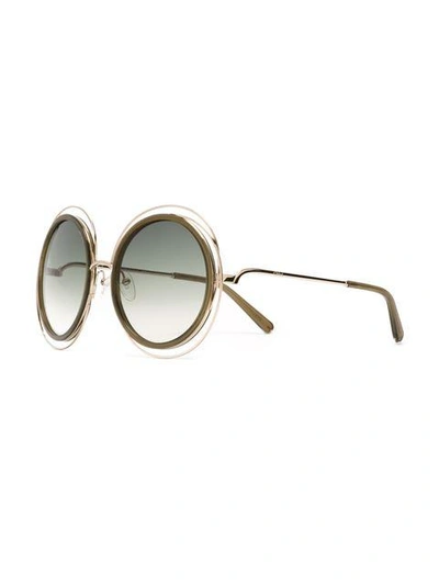 Shop Chloé Carlina Round-frame Sunglasses In Metallic
