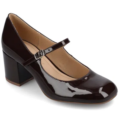 Journee Collection Okenna Womens Square Closed Toe Block Heel Pumps In Brown