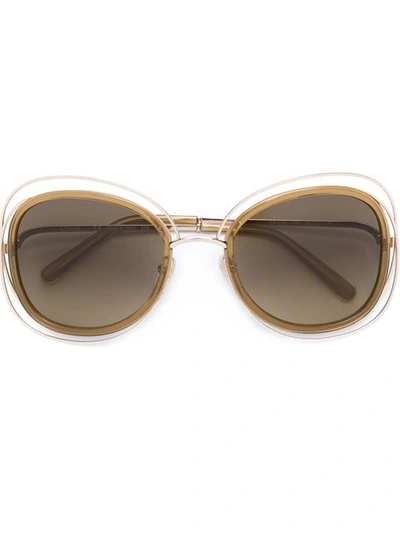 Chloé 'carlina' Sunglasses In Metallic