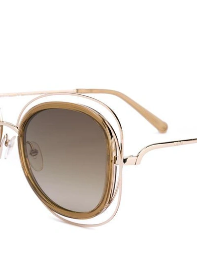 Shop Chloé 'carlina' Sunglasses In Metallic