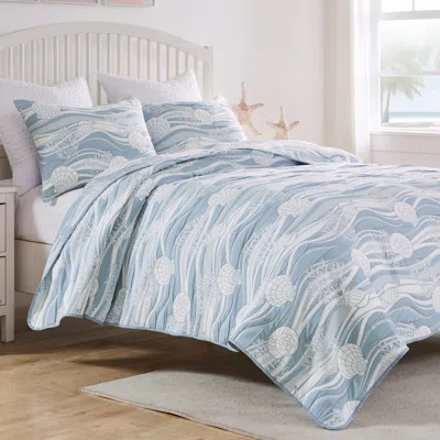 Breebe Dover Tidal Blue Coverlet Set 3-piece Full/queen In Blue