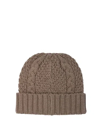 Rakkì Rakki Beige Merino Wool Hat In Brown