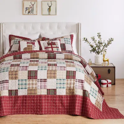 Breebe Oxford Red Bedspread Set 3-piece King/cal King In Multi
