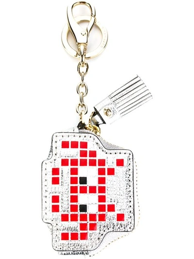 Anya Hindmarch 'space Invaders' Embossed Metallic Leather Coin Pouch