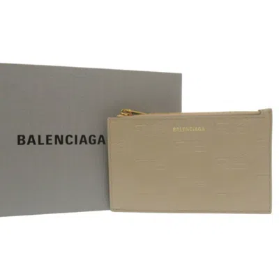 Pre-owned Balenciaga Beige Leather Coin Purse/coin Case () In Sand