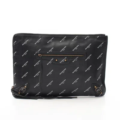 Pre-owned Balenciaga Black Leather Clutch Bag Pouch ()