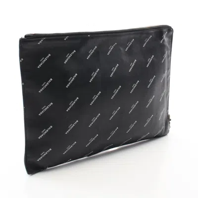 Pre-owned Balenciaga Black Leather Clutch Bag Pouch ()