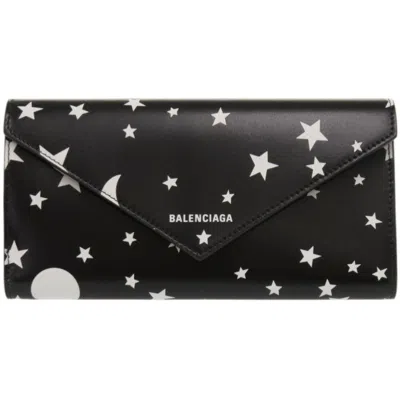 Pre-owned Balenciaga Black Leather Long Wallet (bi-fold) ()