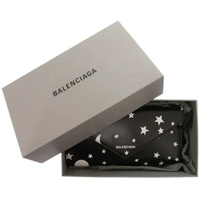 Pre-owned Balenciaga Black Leather Long Wallet (bi-fold) ()
