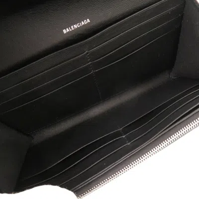 Pre-owned Balenciaga Black Leather Long Wallet (bi-fold) ()