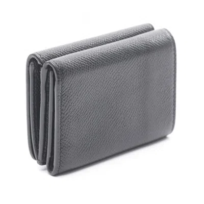 Pre-owned Balenciaga Black Leather Wallet (tri-fold) ()
