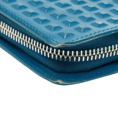 Pre-owned Balenciaga Blue Leather Long Wallet (bi-fold) ()