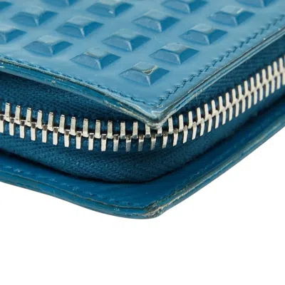 Pre-owned Balenciaga Blue Leather Long Wallet (bi-fold) ()