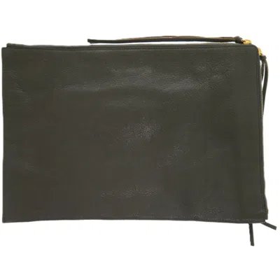 Pre-owned Balenciaga Gray Leather Leather Clutch Bag ()