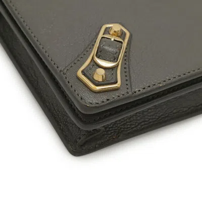 Pre-owned Balenciaga Gray Leather Pochette Shoulder Bag ()