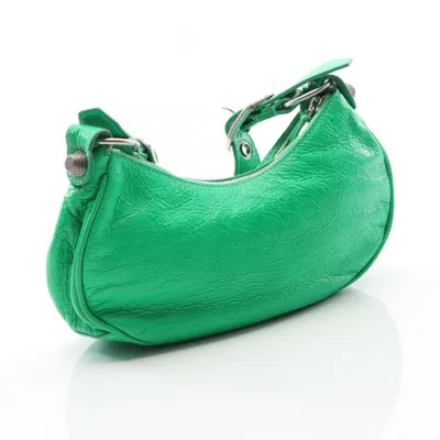 Pre-owned Balenciaga Green Leather Pouch Shoulder Bag ()