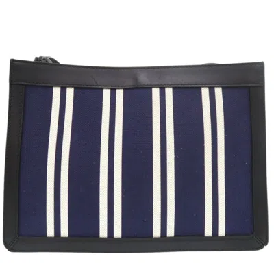 Pre-owned Balenciaga Navy Canvas Leather Pochette Shoulder Bag () In Blue