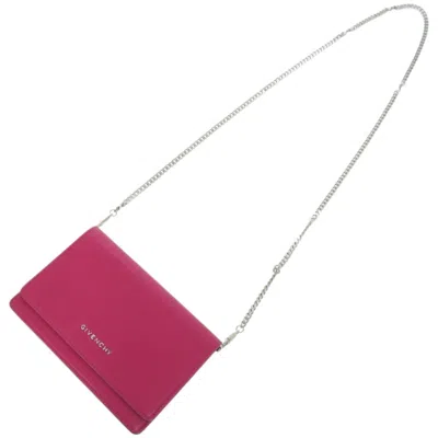 Pre-owned Balenciaga Pink Pink Red Leather Chain/shoulder Wallet ()