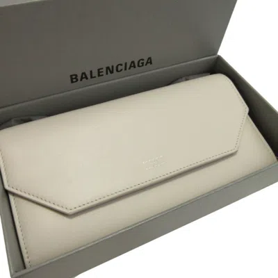 Pre-owned Balenciaga White Leather Coin Purse/coin Case ()