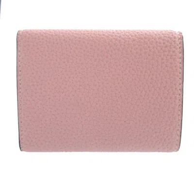 Pre-owned Bonaventura Pink Leather Wallet (tri-fold) ()