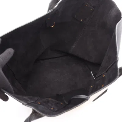 Pre-owned Bottega Veneta Black Ivory Leather Canvas Pouch Tote Bag () In Multi