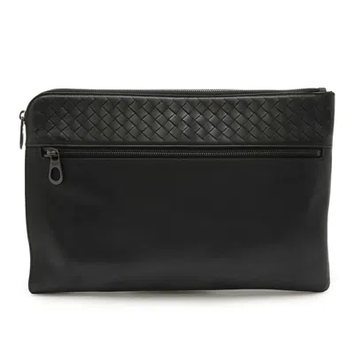 Pre-owned Bottega Veneta Black Leather Clutch Bag ()