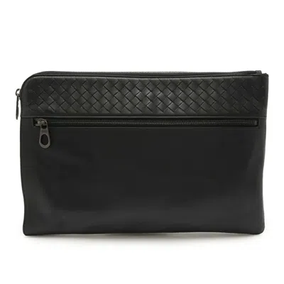 Pre-owned Bottega Veneta Black Leather Clutch Bag ()