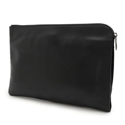 Pre-owned Bottega Veneta Black Leather Clutch Bag ()
