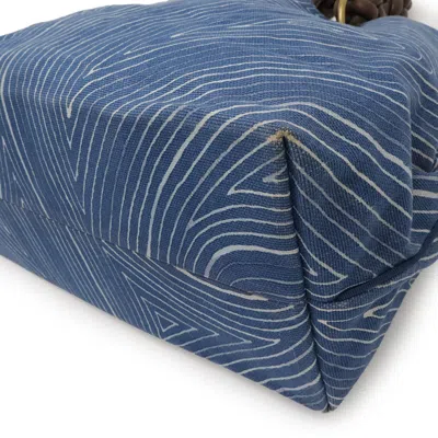 Pre-owned Bottega Veneta Blue Canvas Leather Shoulder Bag Tote Bag ()