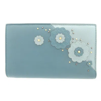 Pre-owned Bottega Veneta Blue Leather Wallet (bi-fold) ()