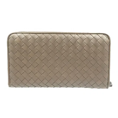 Pre-owned Bottega Veneta Brown Intrecciato Long Wallet (bi-fold) ()