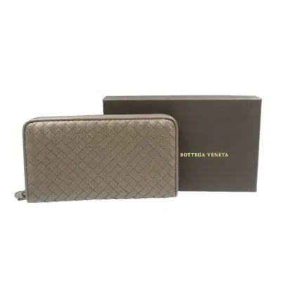 Pre-owned Bottega Veneta Brown Intrecciato Long Wallet (bi-fold) ()