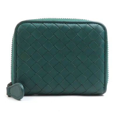 Pre-owned Bottega Veneta Dark Green Intrecciato Coin Purse/coin Case ()
