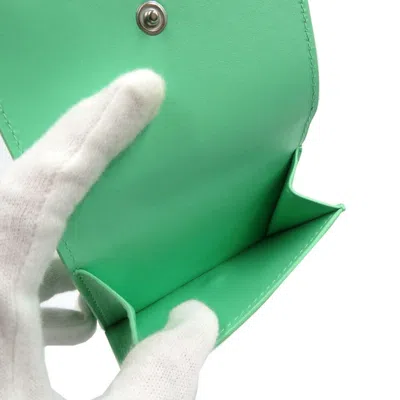 Pre-owned Bottega Veneta Green Leather Wallet (tri-fold) ()